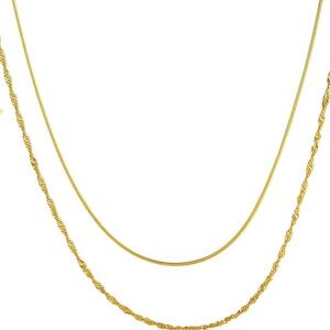 BNIB Layering 14k gold plated necklace